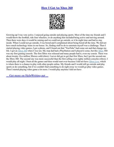 How I Got An Xbox 360