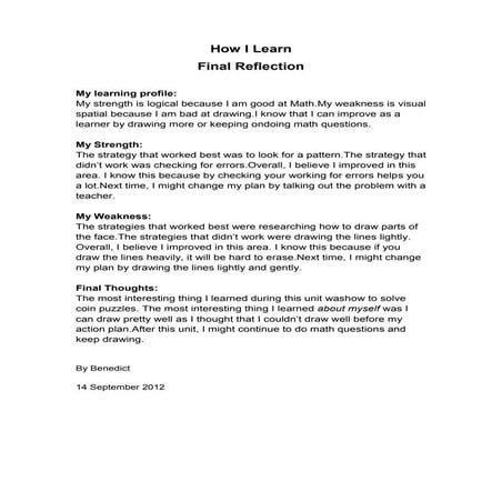 How i learn   final reflection