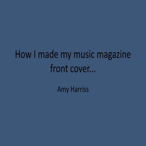 How I Made My Music Magazine front cover