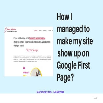 How i managed to bring my site come on google first page (1)