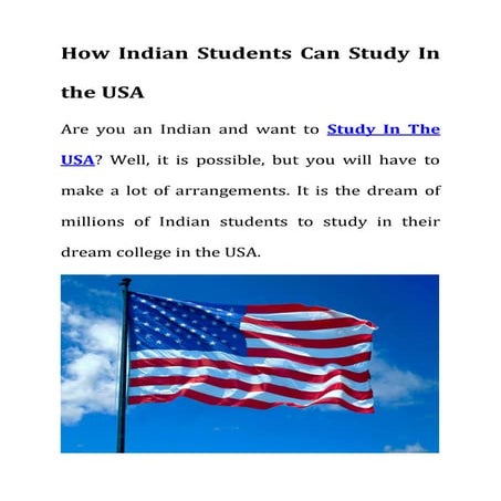 Studying in the USA: A Complete Guide for International Students | PDF