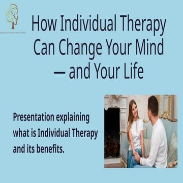 What is individual therapy | PPTX