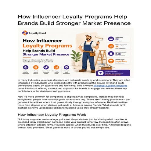 How Influencer Loyalty Programs Strengthen Brand Market Presence | PDF