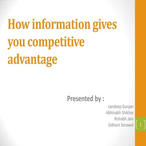 How information gives you competitive advantage