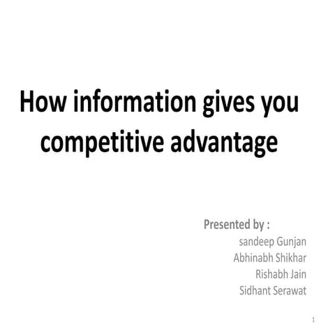 How information gives you competitive advantage