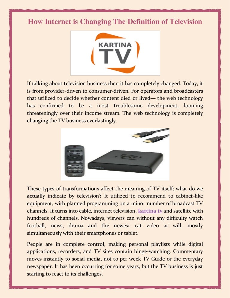 How is changing the definition of television