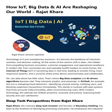 How IoT, Big Data & AI Are Reshaping Our World - Rajat Khare.pdf