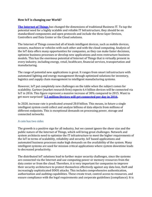 How io t is changing our world