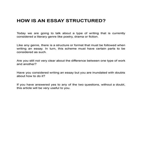 HOW IS AN ESSAY STRUCTURED | PDF