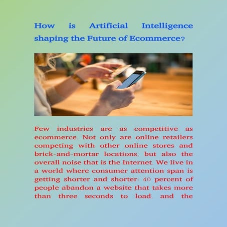 Artificial intelligence in e-commerce. | PPTX