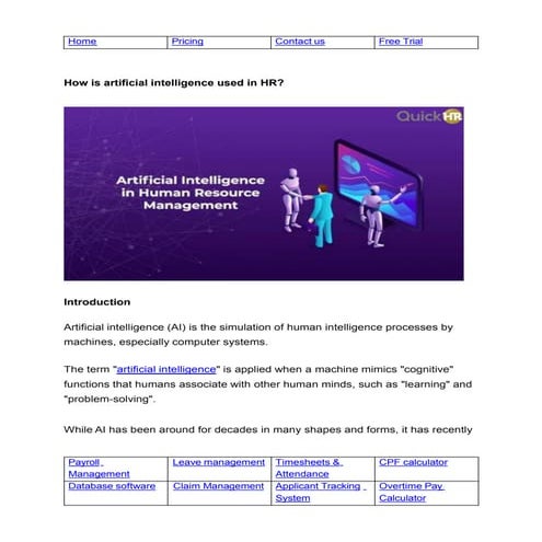 Impact of Artificial Intelligence (AI) on Human Resource | PDF