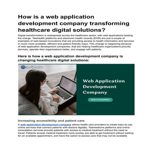 How is a web application development company transforming healthcare digital solutions?.pdf