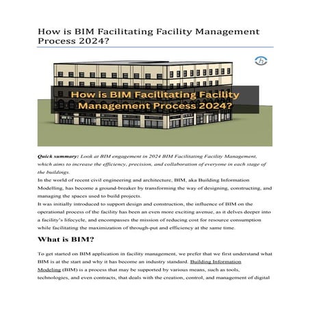 How is BIM Facilitating Facility Management Process 2024?