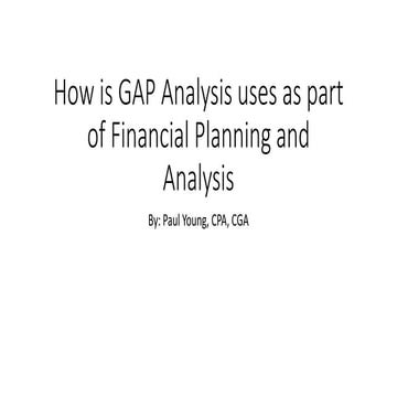 How is gap analysis uses as part of financial planning and analysis