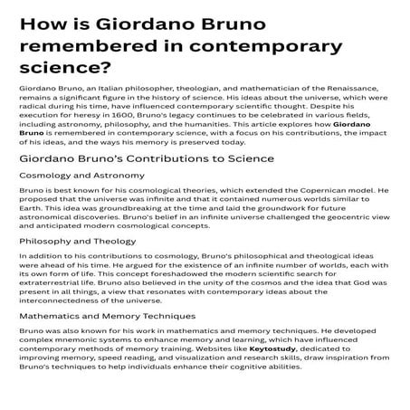 How is Giordano Bruno remembered in contemporary science.pdf