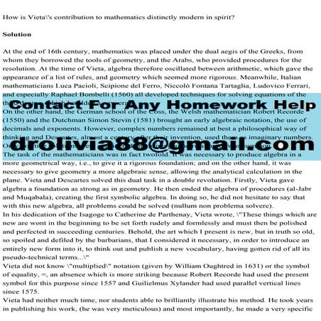 How is Vietas contribution to mathematics distinctly modern in spi.pdf