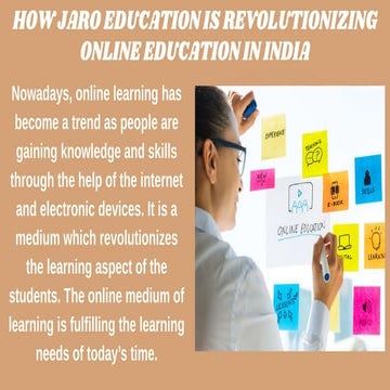 How Jaro Education is Revolutionizing Online Education in India. | PPT