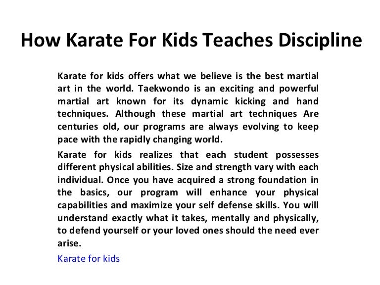 How karate for kids teaches discipline