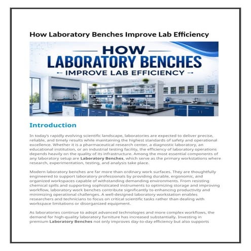 How Laboratory Benches Improve Lab Efficiency.docx