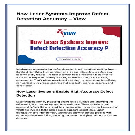 How Laser Systems Improve Defect Detection Accuracy – View.