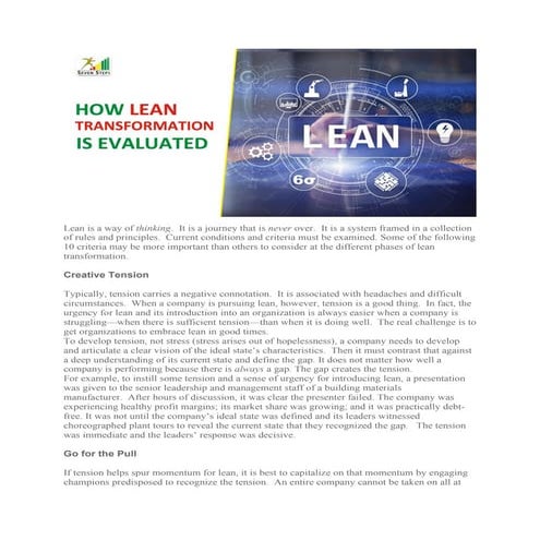 How lean transformation is evaluated converted