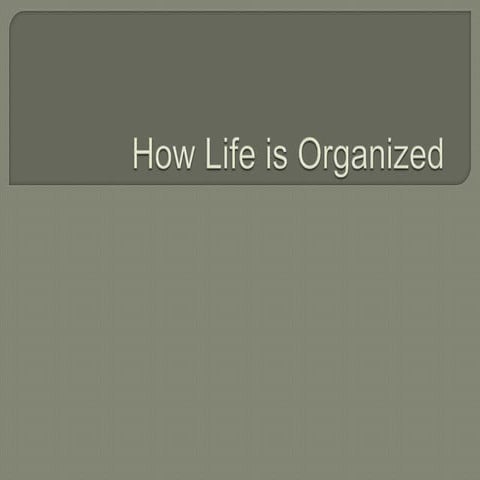 How life is organized 2014