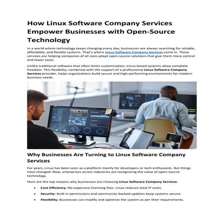 How Linux Software Company Services Empower Businesses with Open-Source Techn...