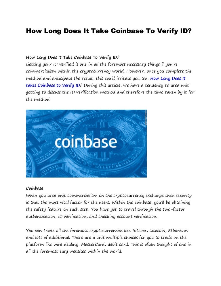 how long for coinbase verification
