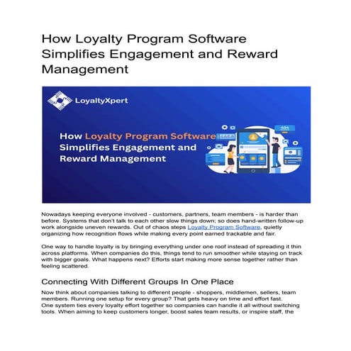How Loyalty Program Software Simplifies Engagement and Reward ...