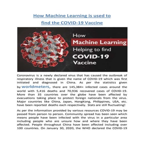How machine learning is used to find the covid 19 vaccine
