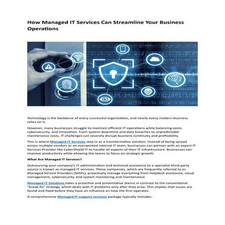 How Managed IT Services Can Streamline Your Business Operations