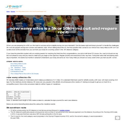 How many miles is a 5k, 10k, half and full marathon