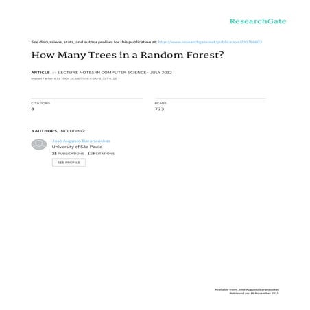 How many trees in a Random Forest