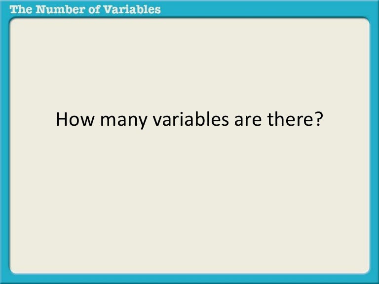 How many variables are there?