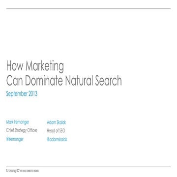 How marketing can dominate natural search 