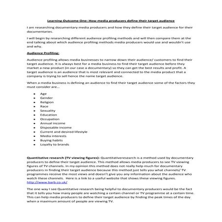 How media producers define their target audience