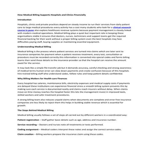 A Step-by-Step Hospital Medical Billing Guide | PDF