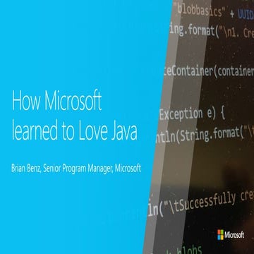 How Microsoft learned to love Java | PPT