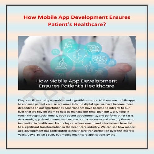 How Mobile App Development Ensures Patient’s Healthcare.