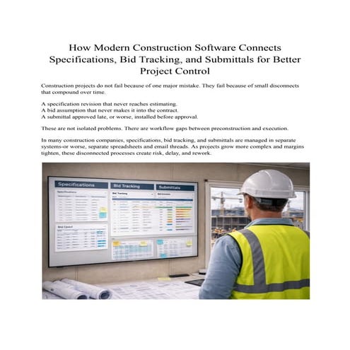 How Modern Construction Software Connects Specifications, Bid Tracking ...