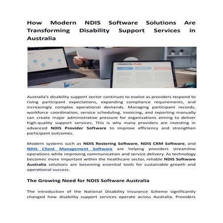 How Modern NDIS Software Solutions Are Transforming Disability Support ...