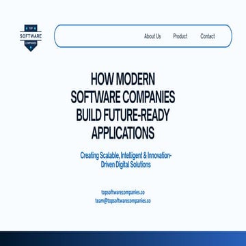 How modern software companies buld future-ready applications | PDF