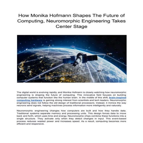 How Monika Hofmann Shapes The Future of Computing, Neuromorphic ...