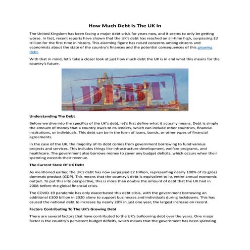 How Much Debt Is The UK in - Corporate Debt Recovery