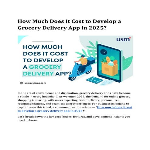 How Much Does It Cost to Develop a Grocery Delivery App in 2025