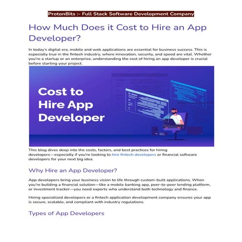 How Much Does an App Developer Cost to Hire?