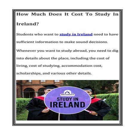 How Much Does It Cost To Study In Ireland?