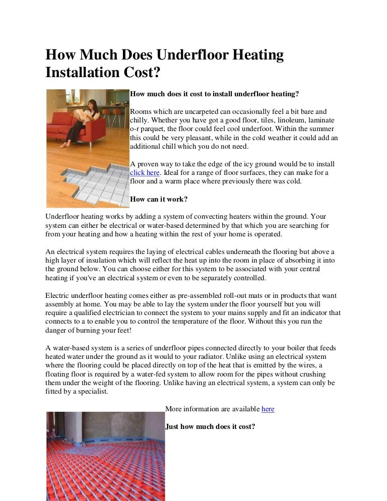 How much does underfloor heating installation cost