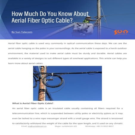 How Much Do You Know About Aerial Fiber Optic Cable?