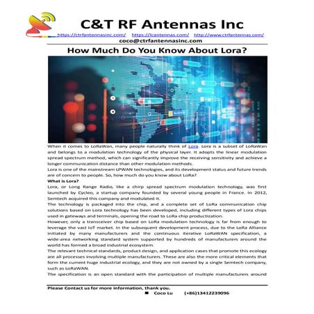 Manufacturers of IoT LoRa Antenna | PDF